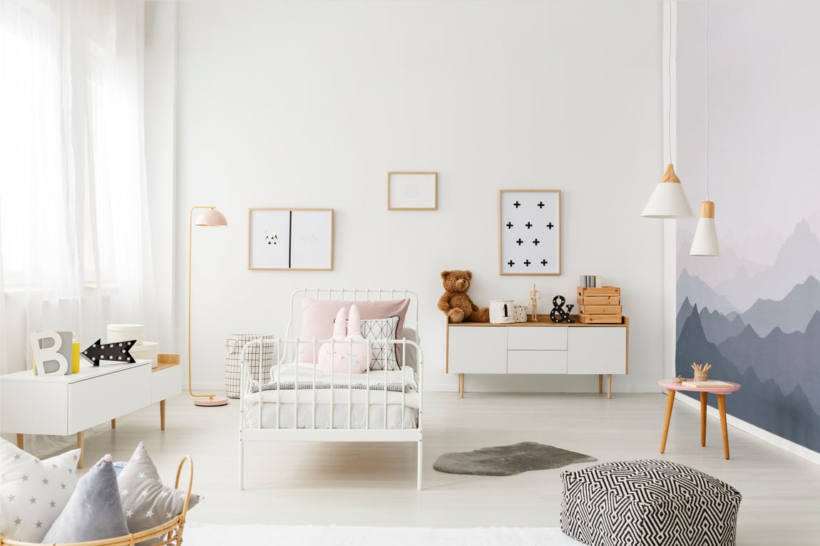 Spacious child's bedroom interior